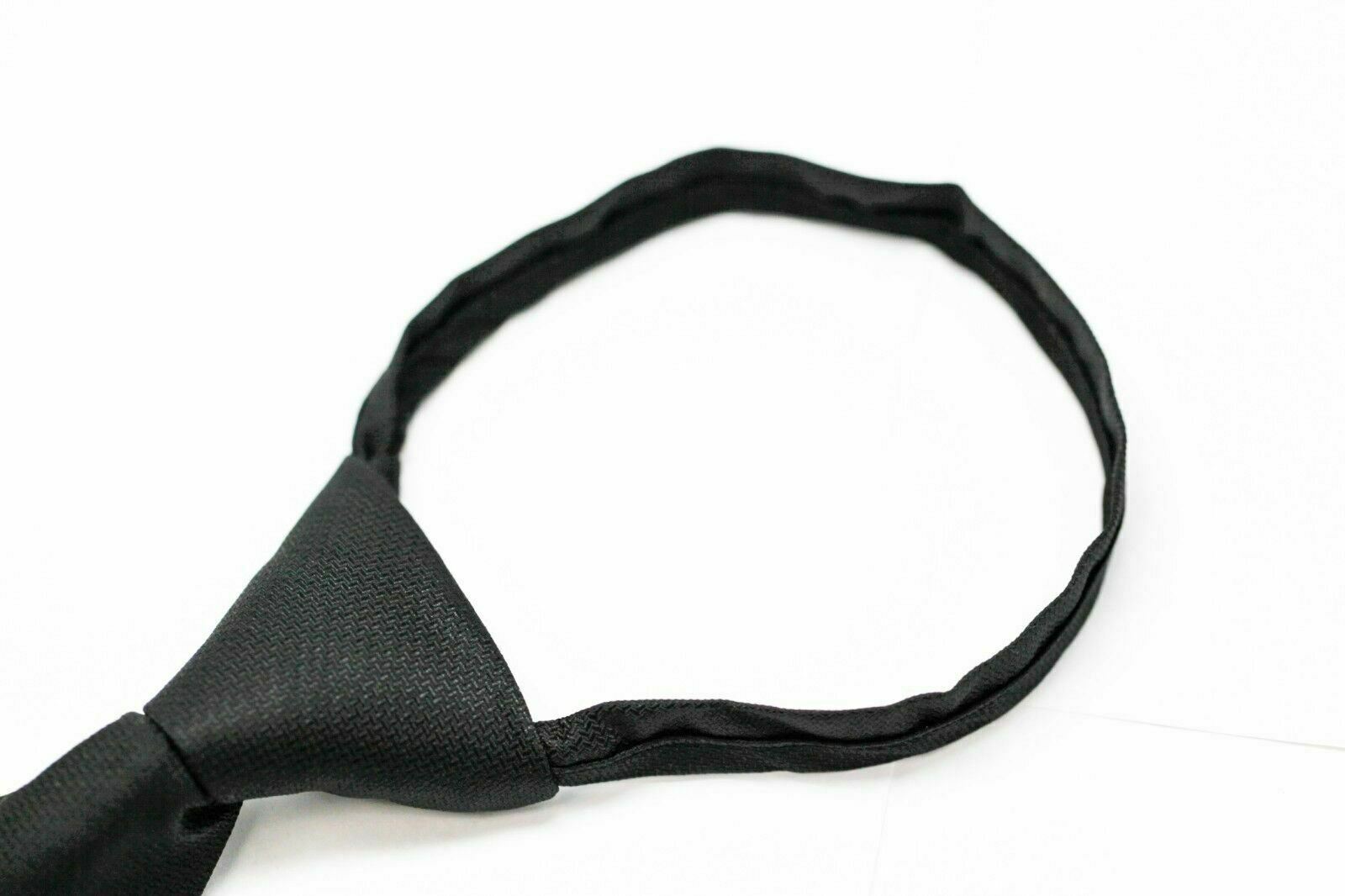 Brand New Men or Boys Pre-Tied Black Zipper Tie Easy Dress Clothing Accessory