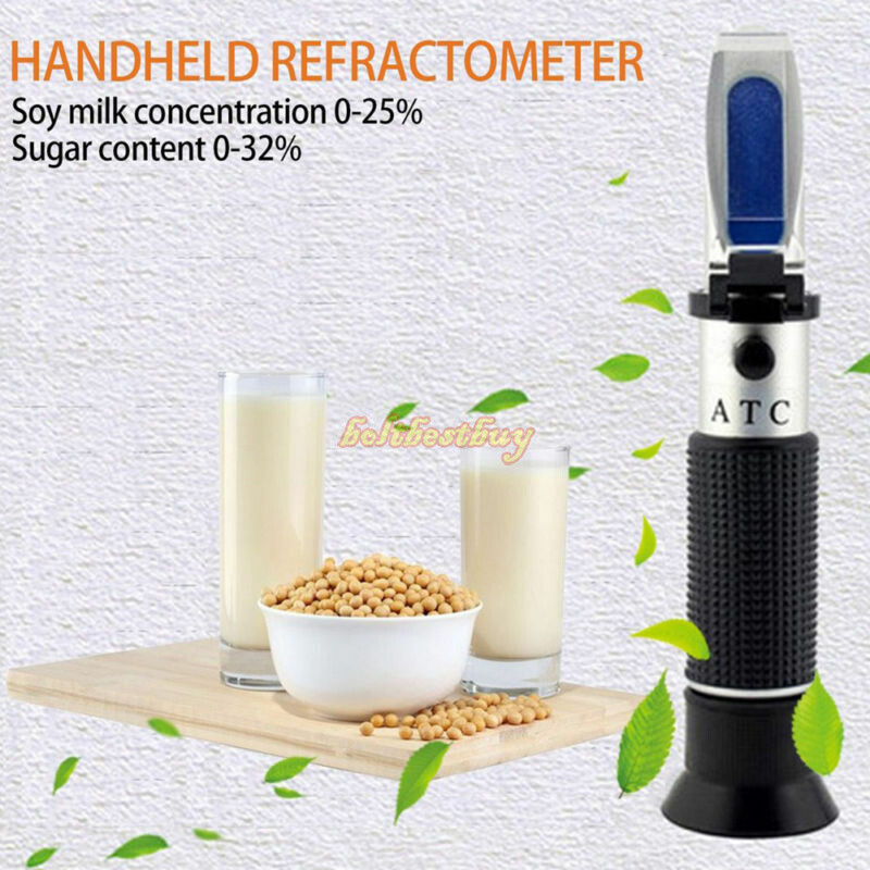 0~32% Wine Brix Specific Refractometer Gravity ATC Sugar Test Kit Tool