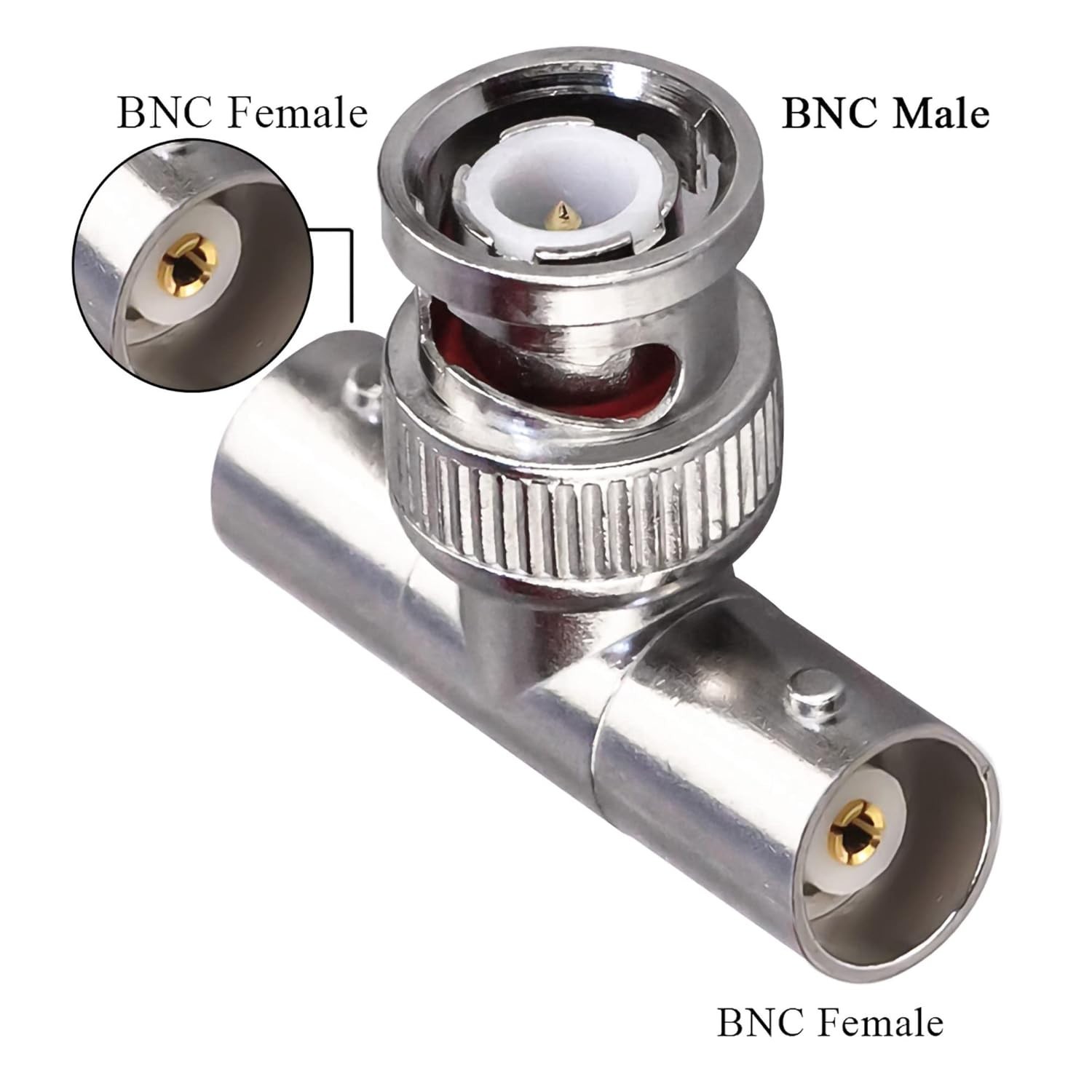 BNC Male to Dual BNC Female Connector Adapter T Shape Splitter Coaxial Cable Lot