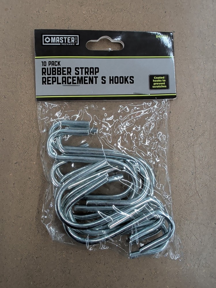MASTER MECHANIC 10 PACK RUBBER STRAP REPLACEMENT S HOOKS - 548323