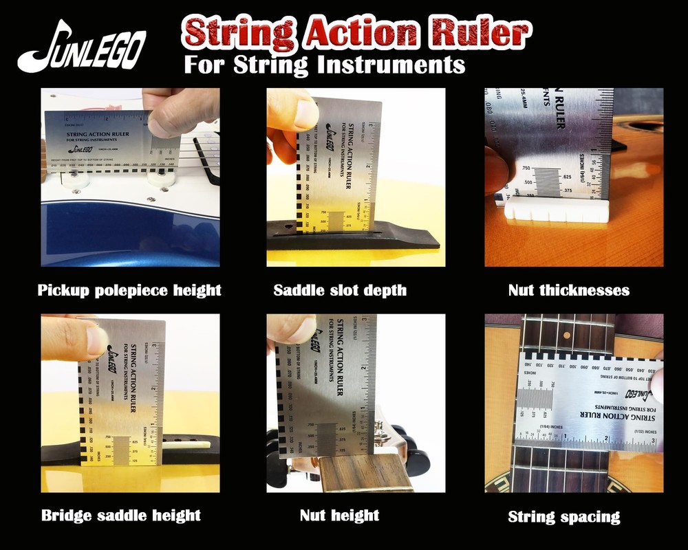 Guitar Action Gauge Ruler, String Height for