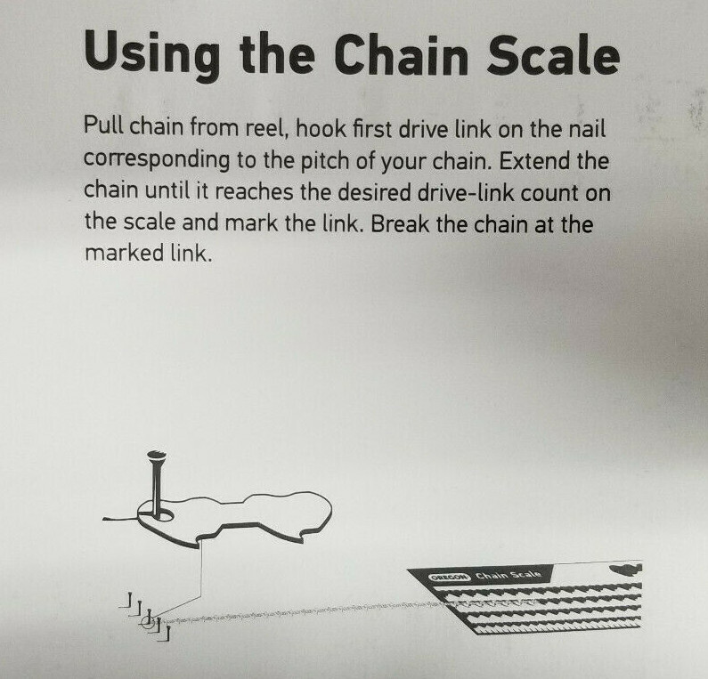 Oregon Chainsaw Chain Scale Reference Guide Chart Defines Type Pitch Gauges