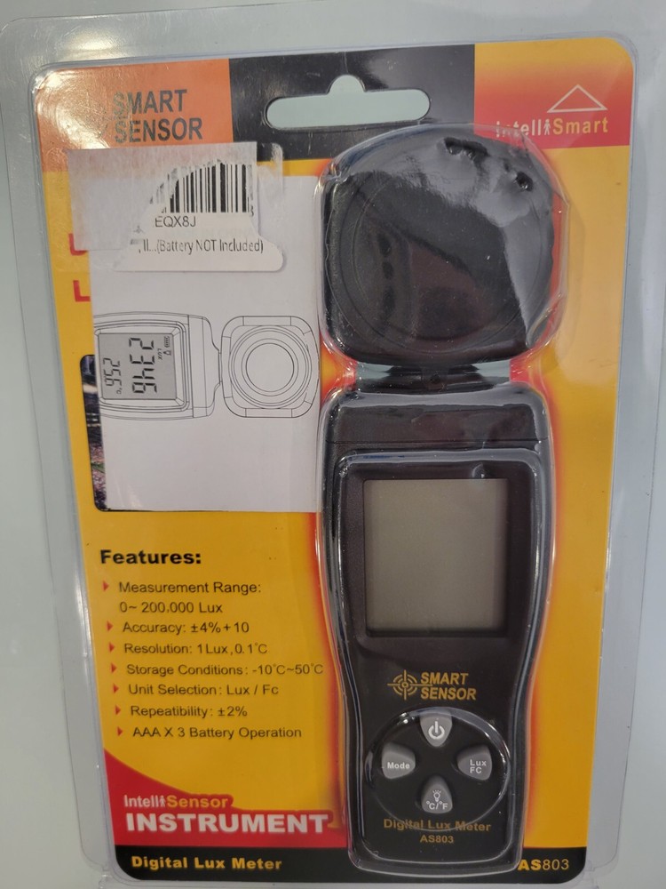NEW Open Package Digital LuxMeter SMART SENSOR AS803 Mini LCD Display