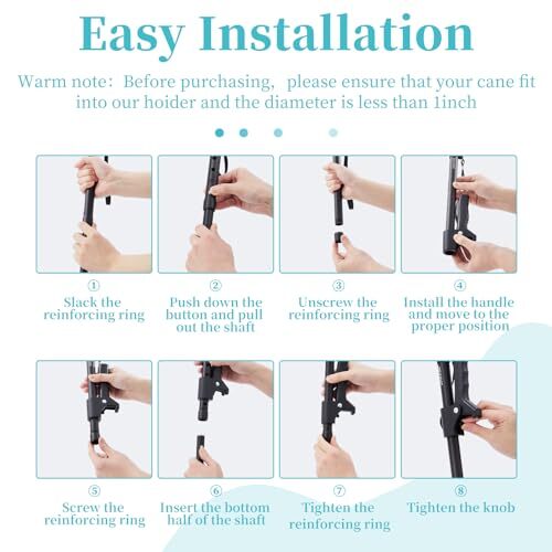 Walking Cane Accessories-Second Handle. Auxiliary Handle with Immovable Fixed