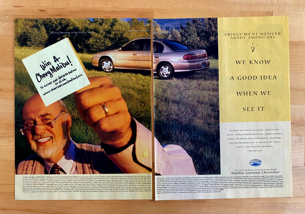1999 Print Ad Chevrolet Malibu