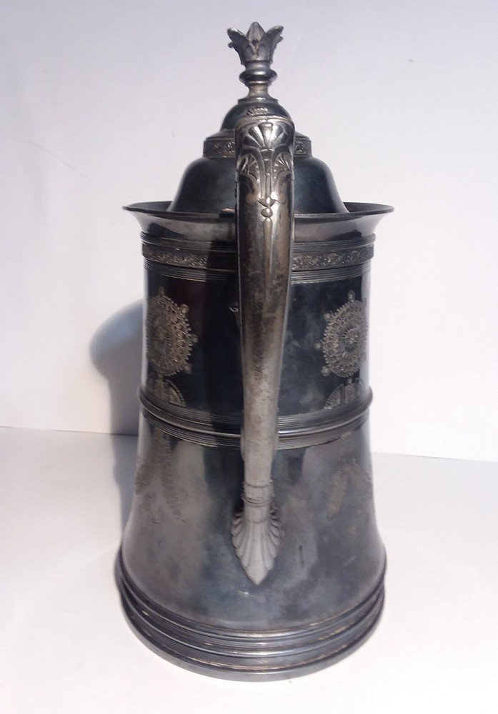 Reed Barton Ice Water Pitcher Seamless Lining Etched Silverplate Decorative Only