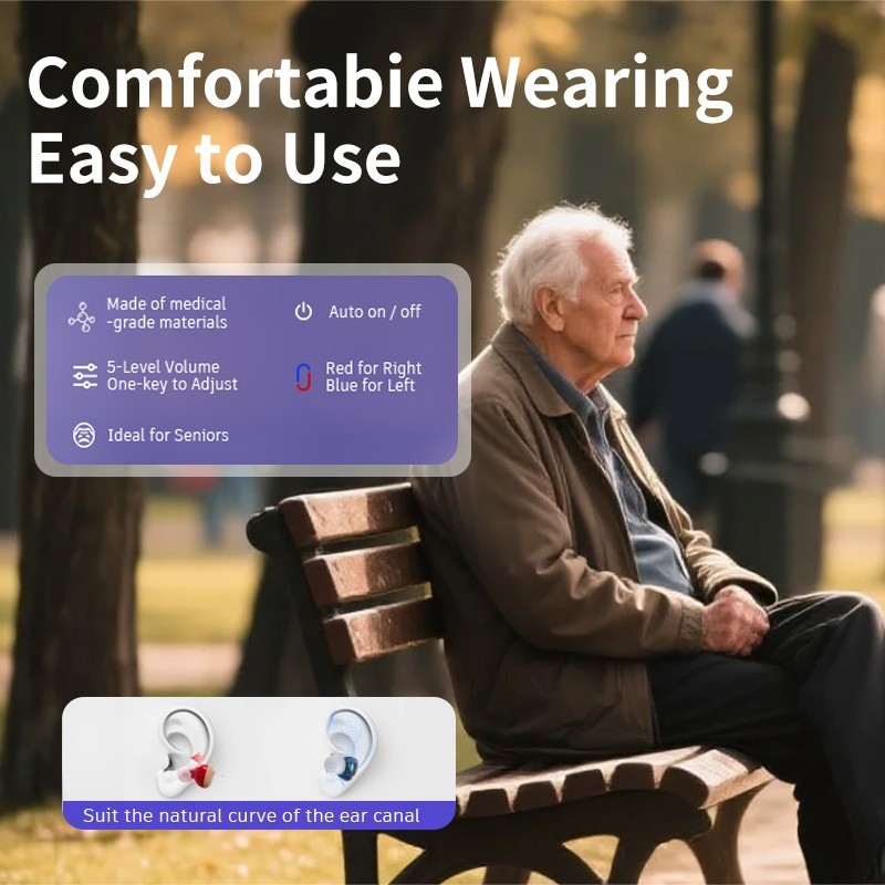 Bluetooth APP Control Hearing Aids Rechargeable For Seniors With Noise Reduction