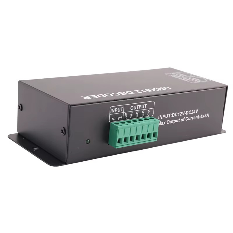 LED RGBW Controller 4x4A Decoder With Digital Display 4 Channel DMX512-4CH