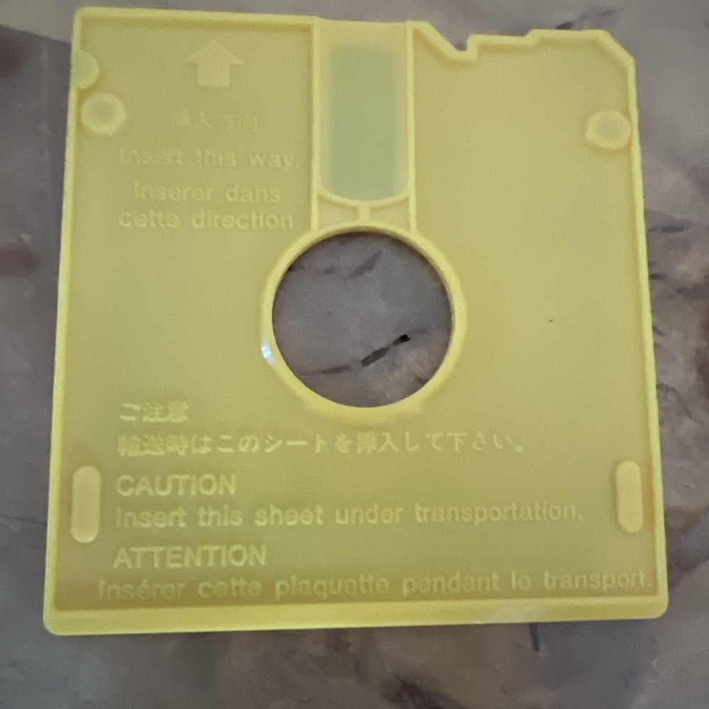 Vintage Apple Macintosh Plus - Yellow Floppy Drive Plastic Protector Disk