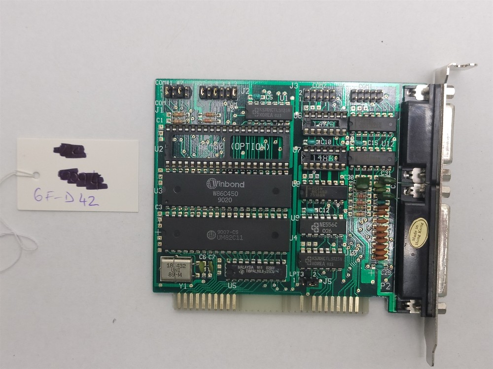 ISA Controller 8-Bit Card for Printer and Game , W86C450 , UM82C11