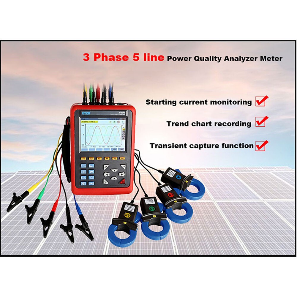 040B+ETCR5000 Multi-functional Power Quality Analyzer 3 Phase Power Analyzer