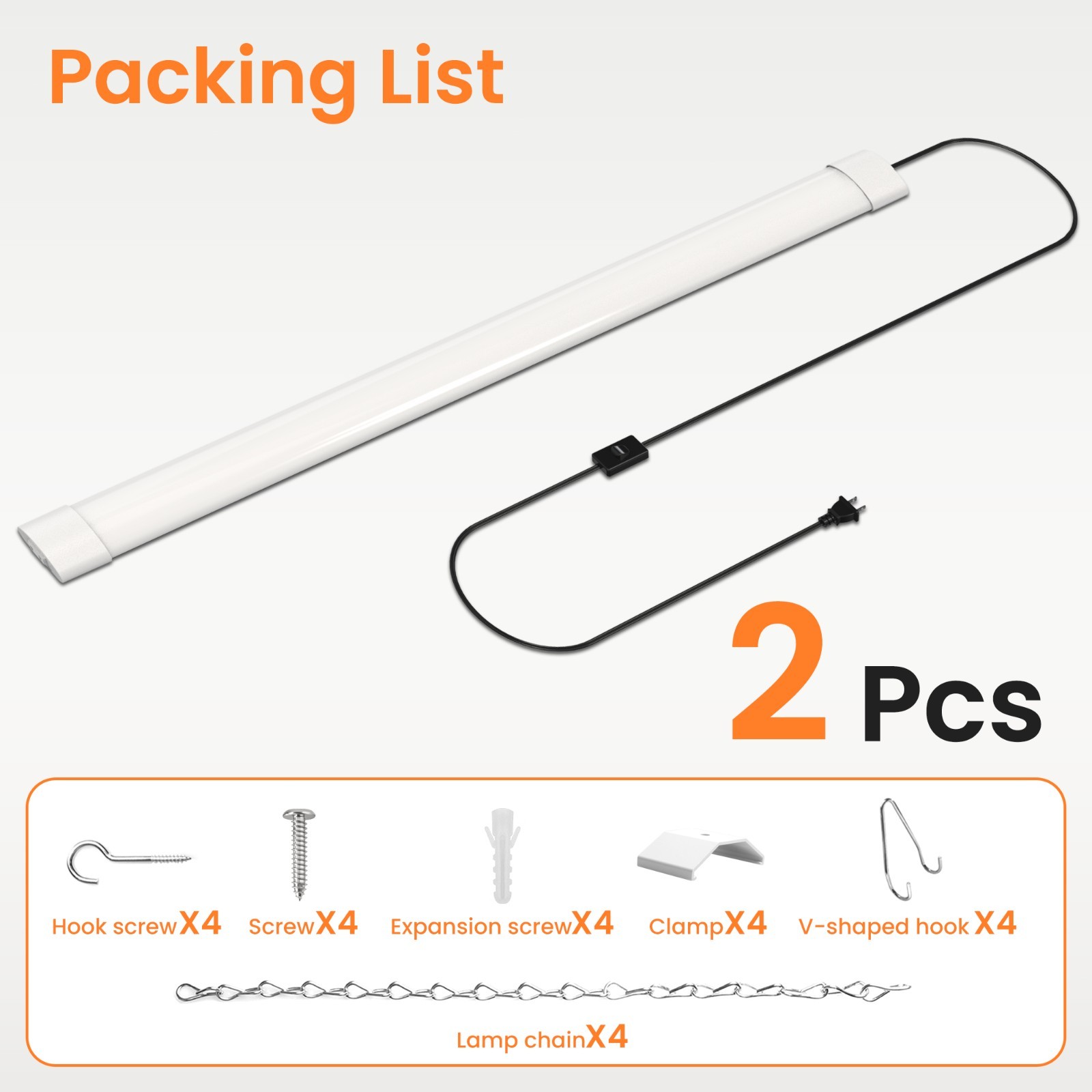 4 Pack 4FT LED Shop Lights 4800lm 5CCT 40W linkable Utility Lights for Garage