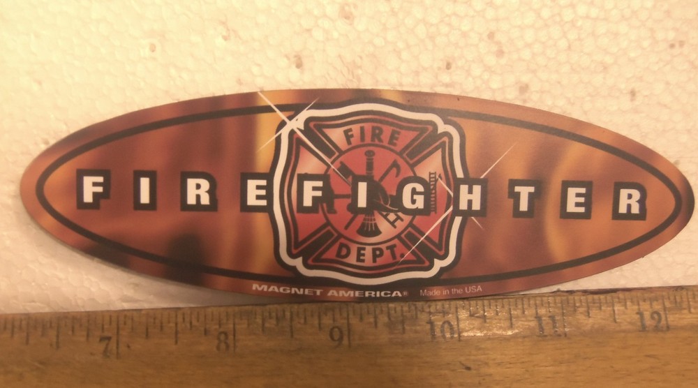 Firefighter Oval Shaped Magnet