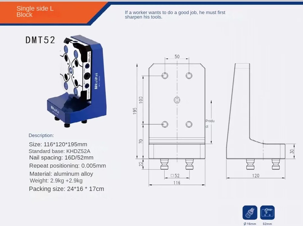3-axis 4-axis CNC Quick-change Fixture Single-sided Tower L-block Centering Vise