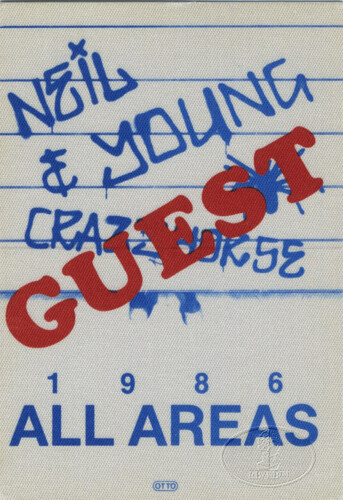 NEIL YOUNG CRAZY HORSE 1986 Backstage Pass Guest