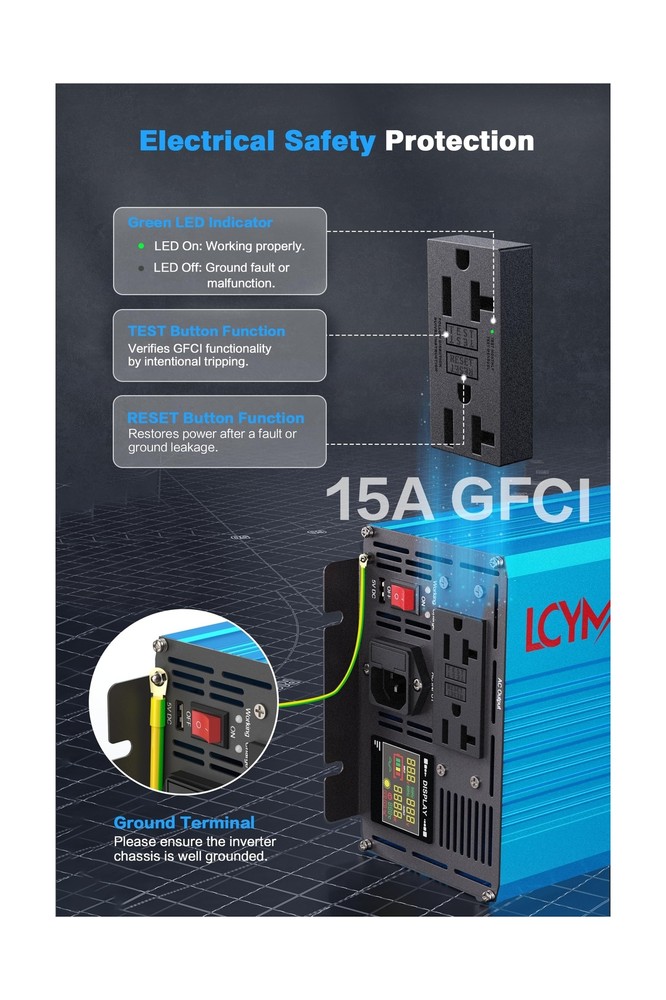 2500W Sump Pump Battery Backup System - Uninterruptible Power Source Pure Sin...