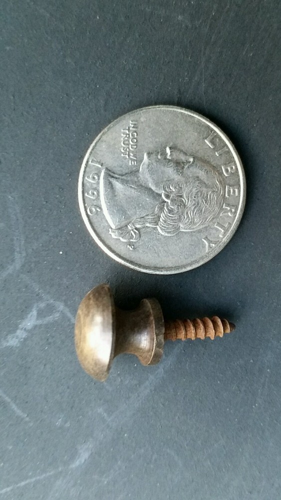 4 Solid Brass VERY SMALL Stacking Barrister Bookcase 7/16" Knobs drawer Pulls #K