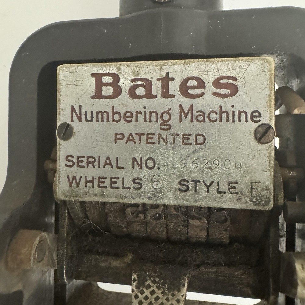Bates Numbering Machine~Stamp Consecutive Duplicate Triplicate Repeat 6Wheel Vtg