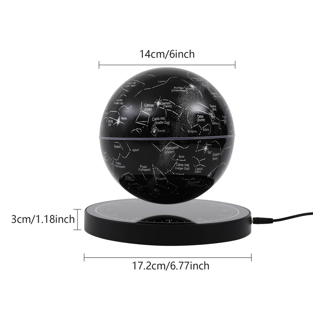 Illuminated Magnetic Levitating Globe w LED Floating Globe Auto-Rotating Globe