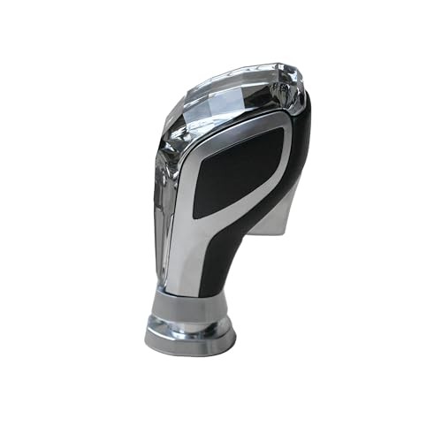 Crystalautomotive-Gear-Shift-knobs, Black and Silver, Push Button Operation,