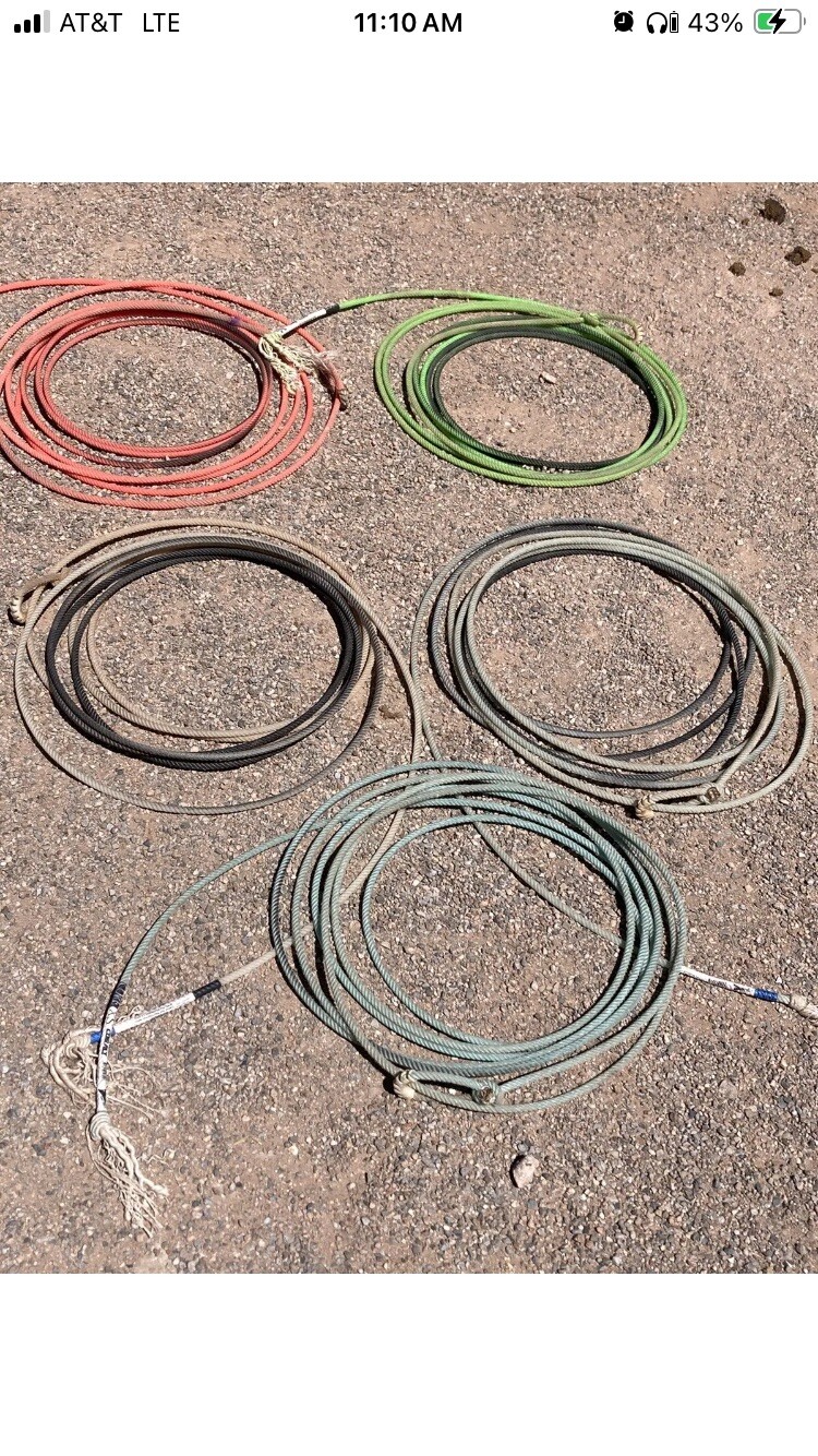 Used Cowboy Lariet/team Rope Bundle Of 2