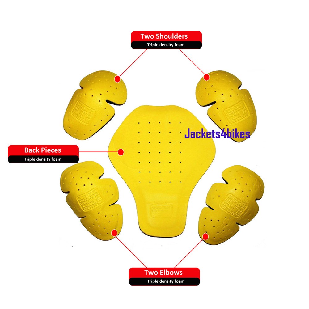 5-PC Triple Density CE Removable Armor For Motorcycle Street Biker Jackets 5PC