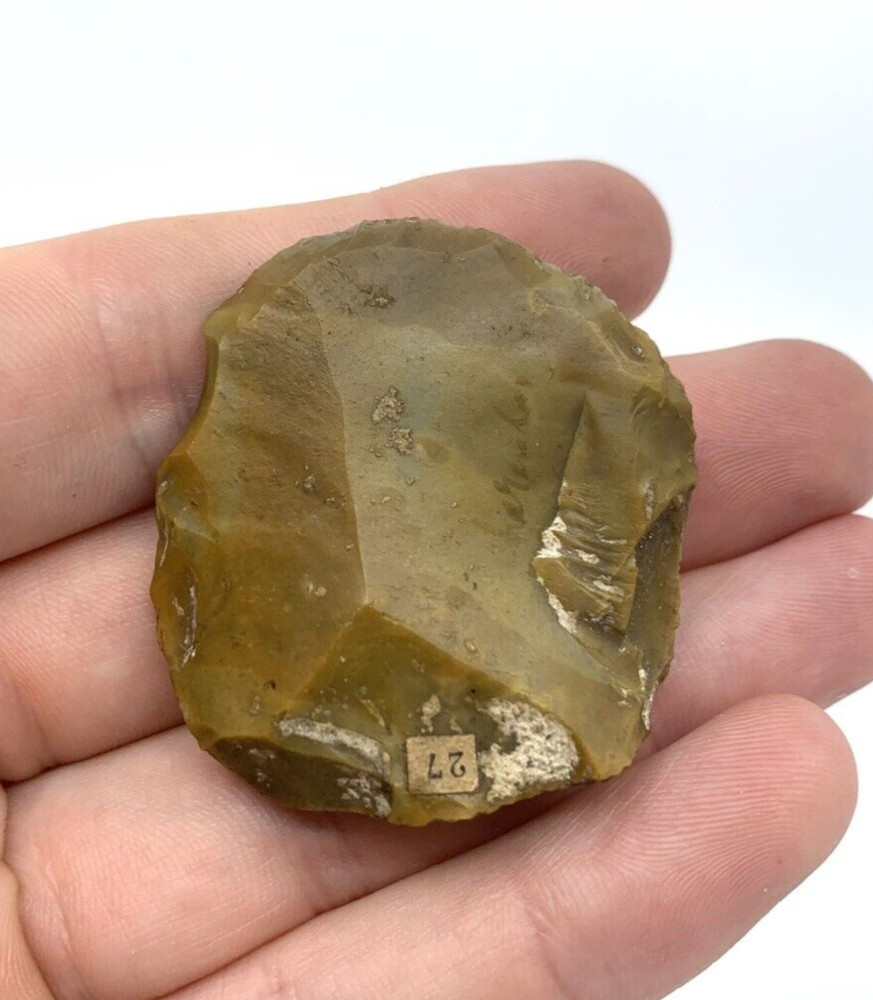 Authentic Scraper Flake Circular Stone Tool Neolithic European Origin