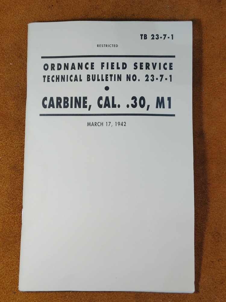 M1 Carbine Manual TB 23-7-1 Technical