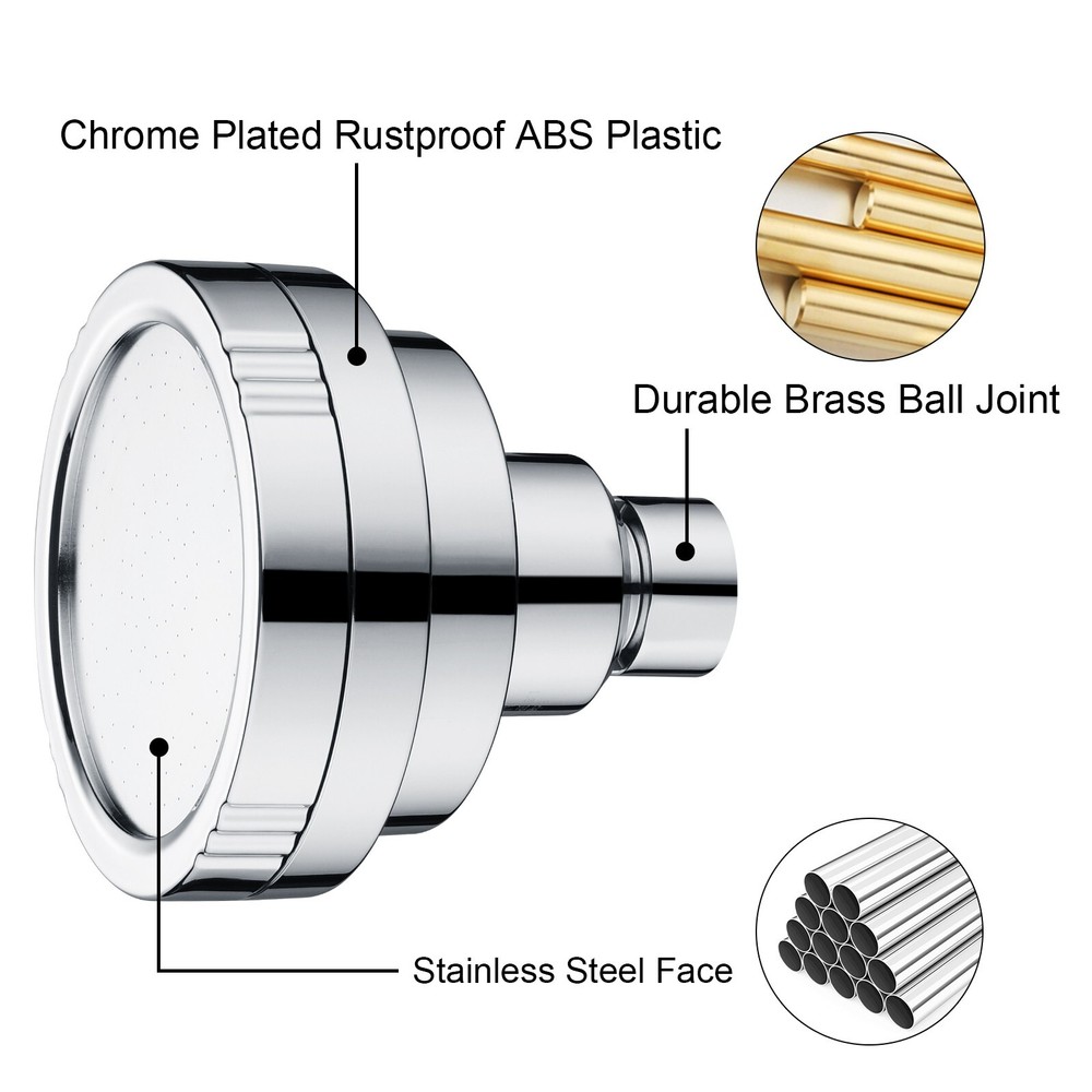 New High Pressure Rain Showerhead Fixed Shower Head Angle Adjustable
