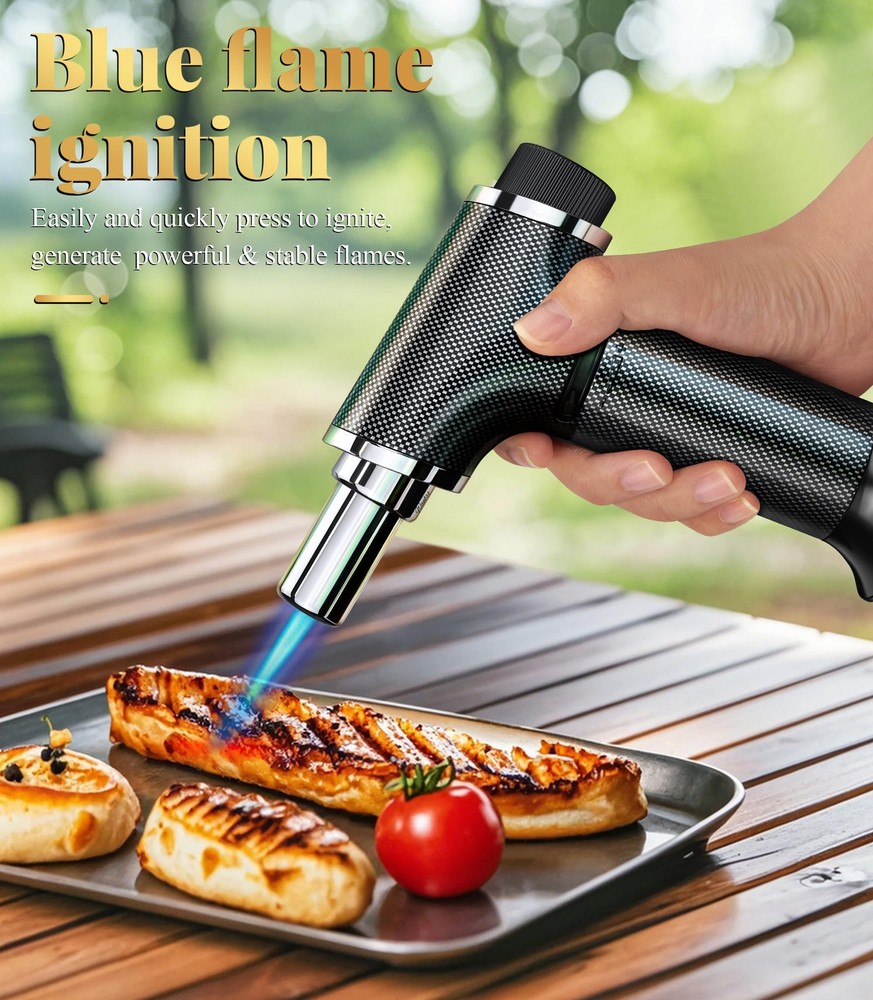 Kitchen Torch Lighter,Windproof Adjustable Butane Lighter Refillable for Cooking