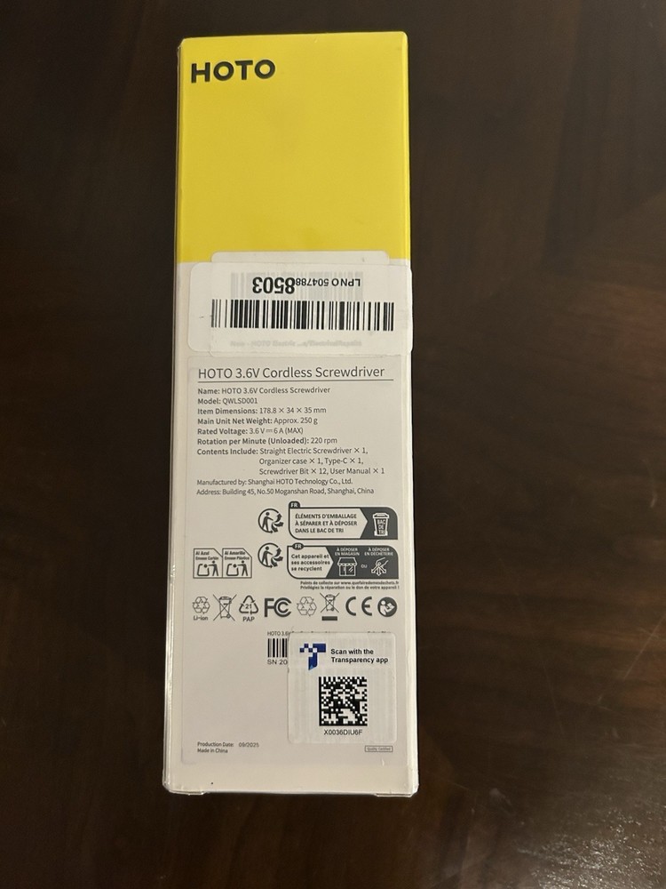 HOTO 3.6V Cordless Screwdriver