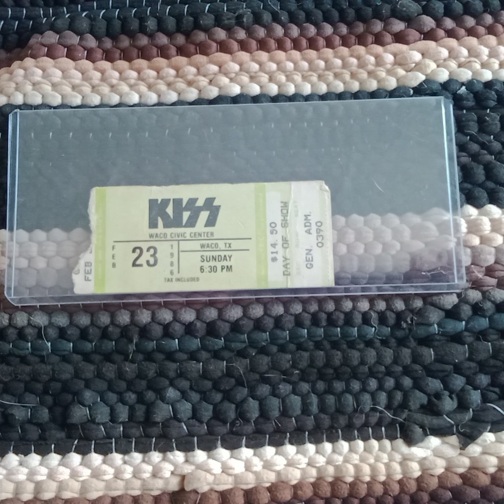 Kiss 💋 Ticket Stub History Asylum Tour,2-23-86, Waco Texas. 🎸 Kisstory
