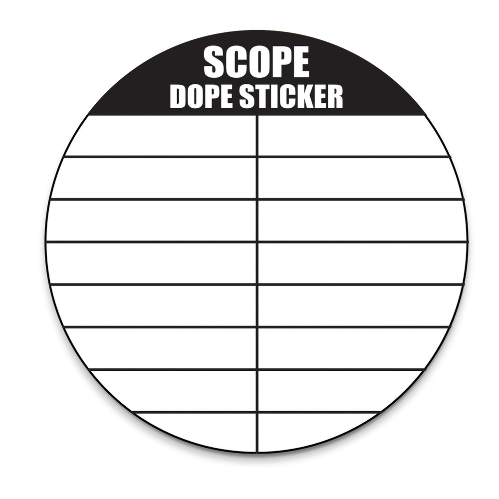 25 Pack Writable Scope DOPE Sticker for Long-Range Shooting- 1.5 Inch, White
