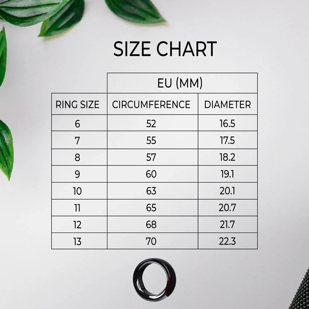 Odo Smart Ring 3, Black Size 9