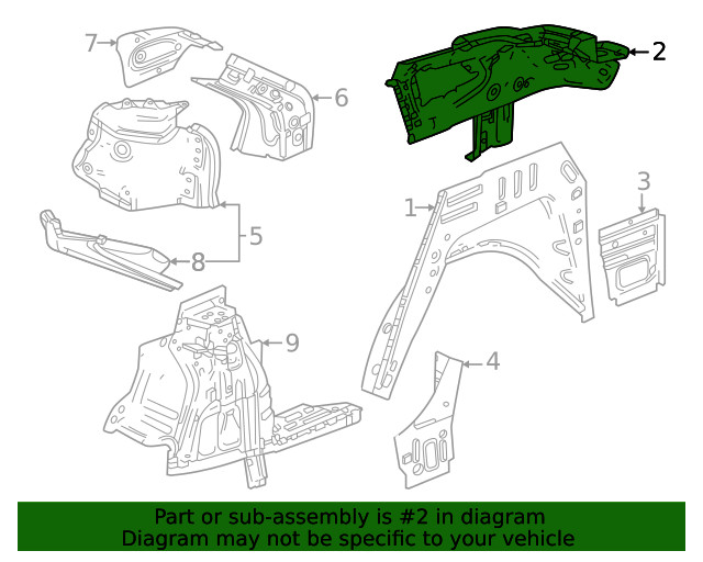 Genuine GM Quarter Panel 60009376