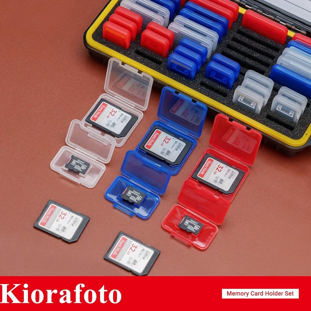 Memory Card Case Waterproof 42 Holders Capacity SD MicroSD Organizer Protector