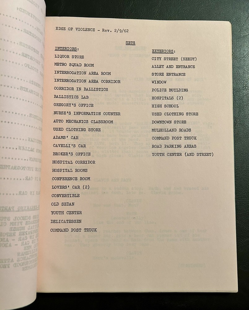 The New Breed Original TV Script