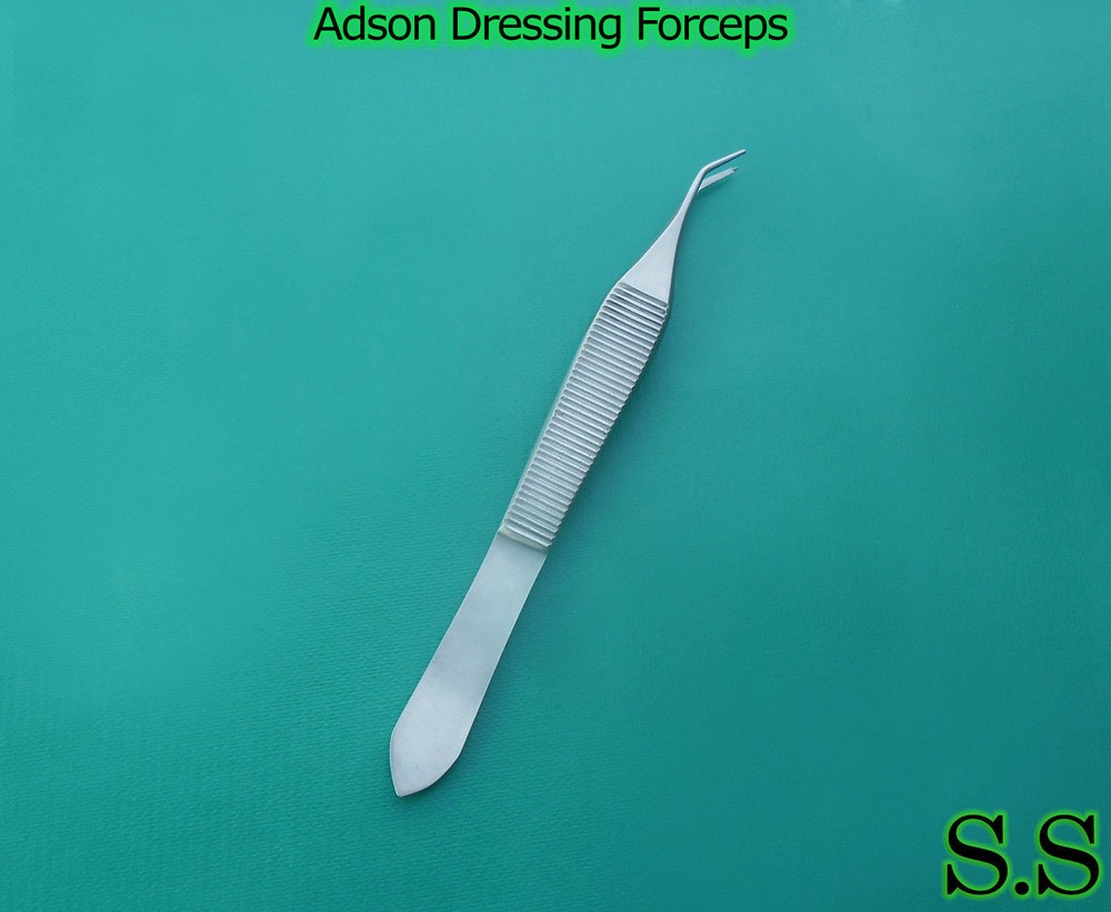 Adson Dressing Forceps Delicate Angled Surgical Plastic