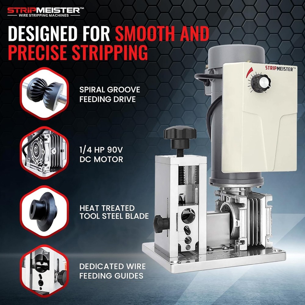 StripMeister E250 - Advanced Electric Cable Stripping Machine, Variable Speed