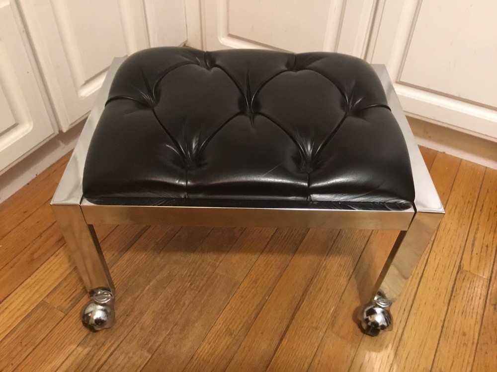 mid century rolling foot stool