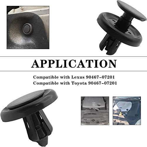 100Pcs Nylon Engine Under Cover Push-Type Retainer Clips Engine 90467-07201