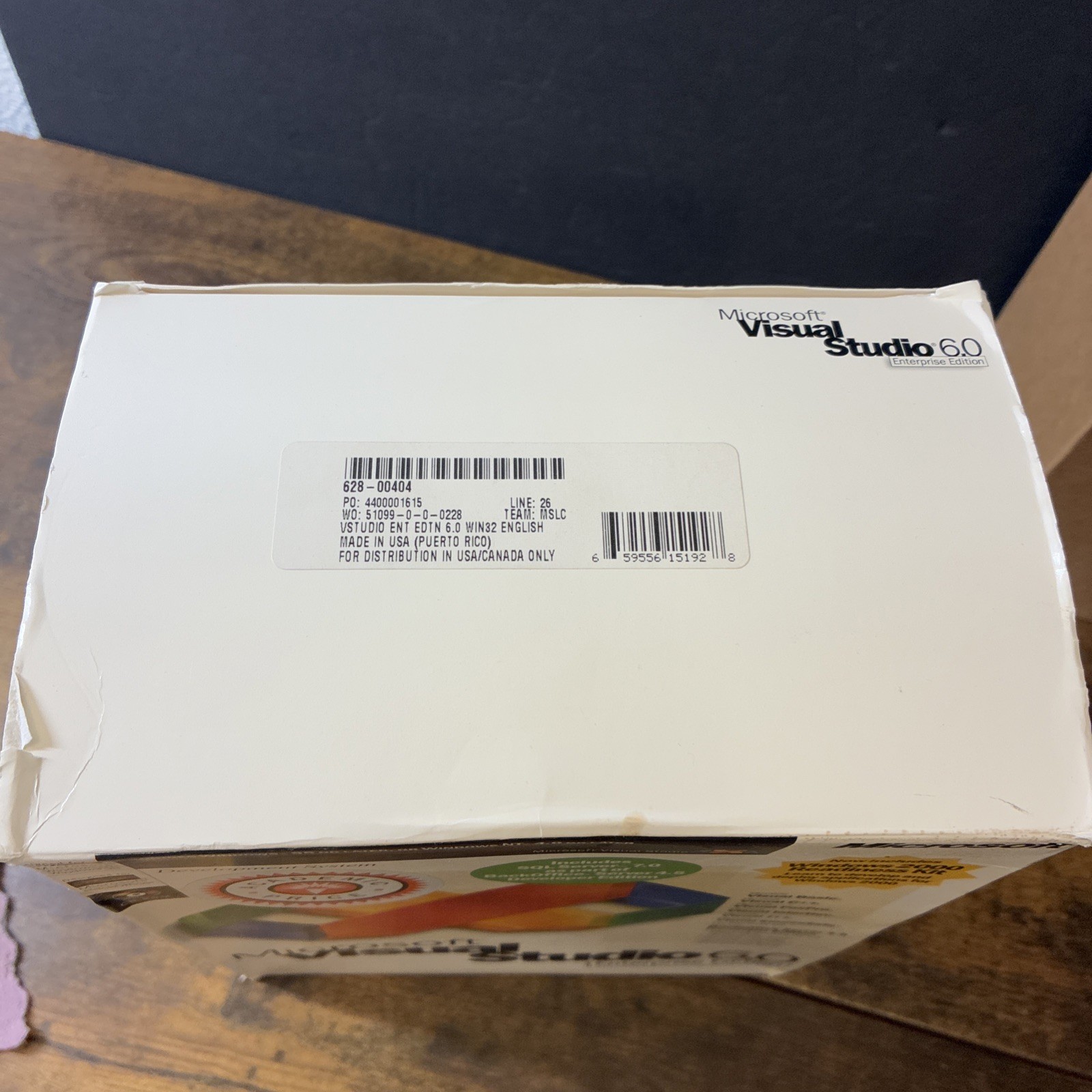 Microsoft Visual Studio 6.0 Enterprise Edition 628-00404 Retail Box Complete CIB