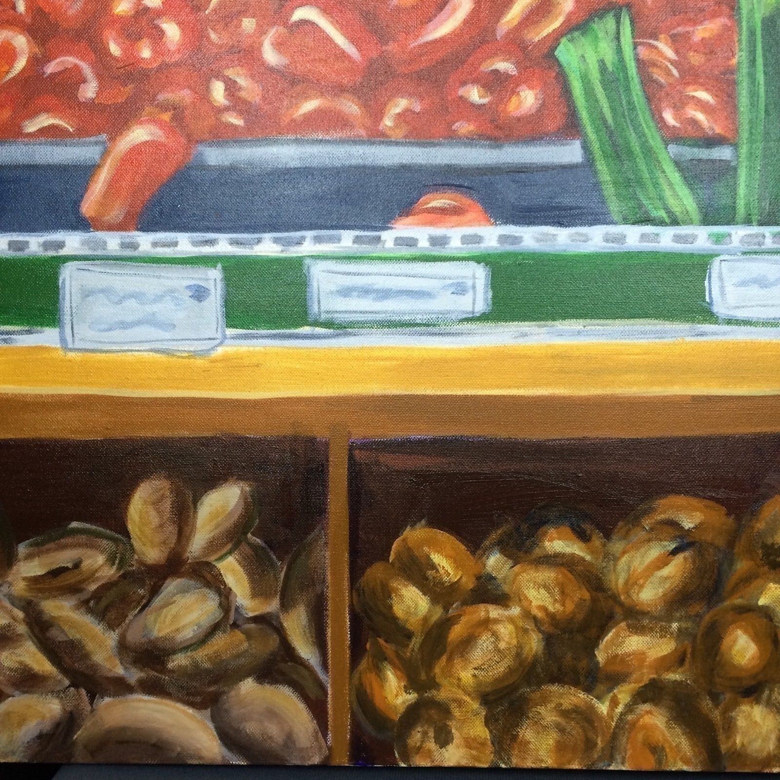 Art Fresh Vegetable Market Painting Original for Deli Restaurant 30x48