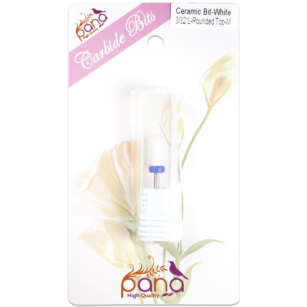 Professional Ceramic White Round Top Large Barrel Bit Nail Drill Medium Grit