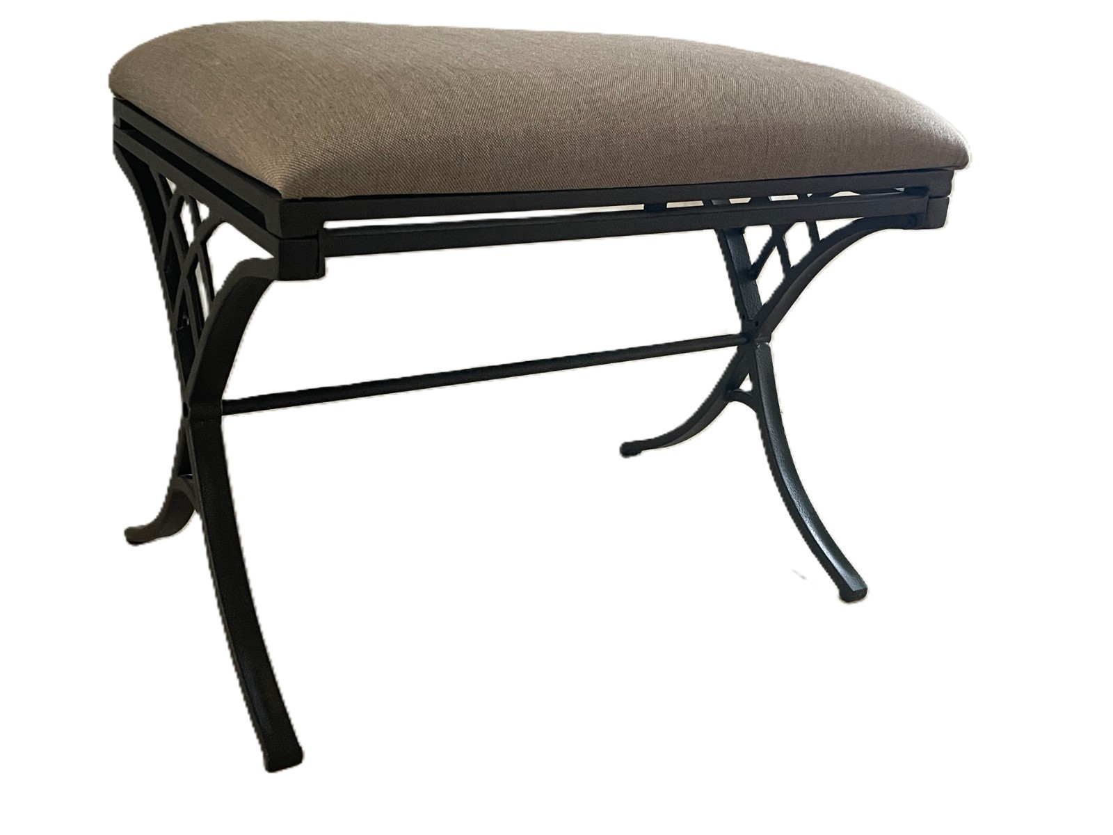 Emery Vanity Stool Oil Rubbed Bronze Finish Fabric Cushion 19 3/4" H 24" W New