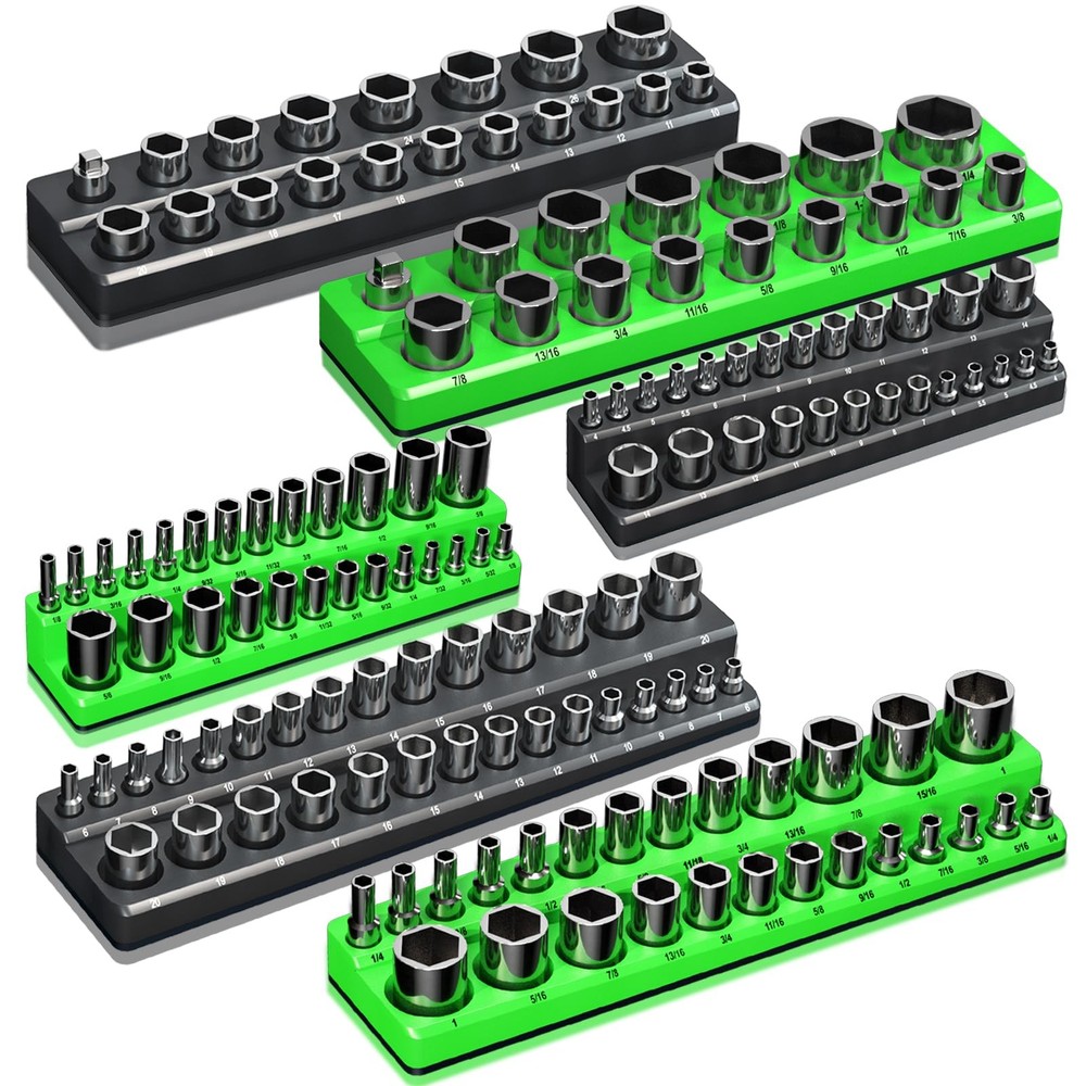 Magnetic Socket Organizer Holder Set For Tool Box Drawer Toolbox Organization In