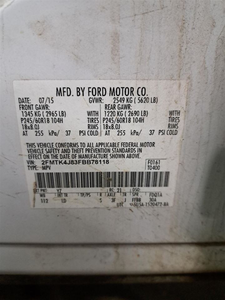 2015 Edge Display Screen Sku#4342364