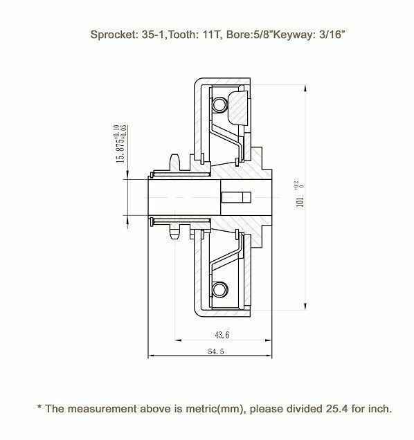 Centrifugal Clutch 5/8" Bore 11 Tooth Go Kart Mini Bike For #35 Chain
