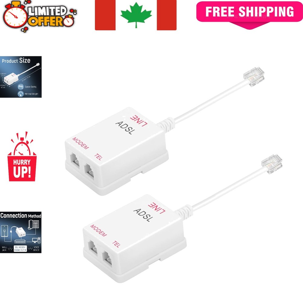 Compact DSL Filter Splitter - Integrated Noise Reduction for Optimal Performance