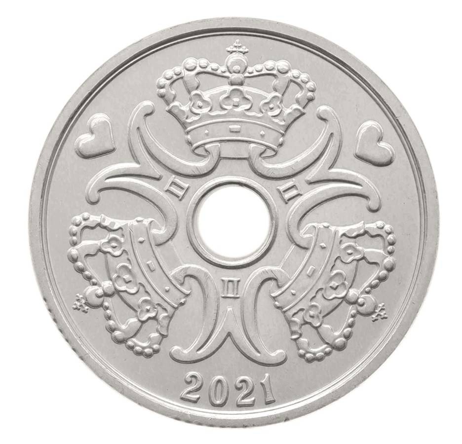 Denmark 2 Kroner, 2021, KM #874, Mint